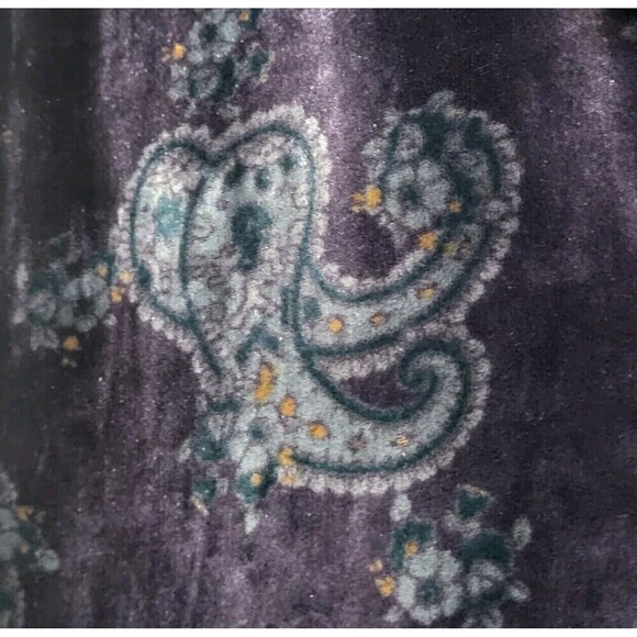 RALPH RALPH LAUREN Tartan Label Y2K 10 M Velvet Flared Pants High Rise Paisley - Picture 4 of 12